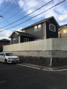 K様邸　外構工事　フェンス取付、ブロック補修、コンクリート打設