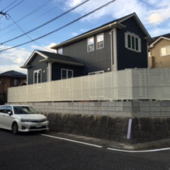 K様邸　外構工事　フェンス取付、ブロック補修、コンクリート打設